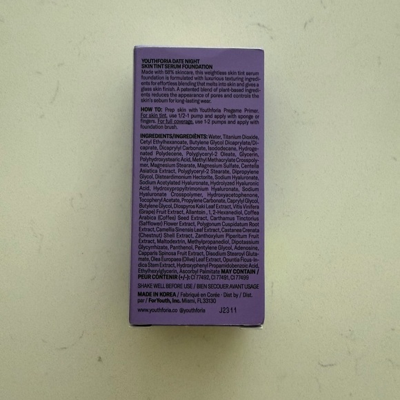 Youthforia Date Night Skin Tint Serum Foundation - 360 Medium Neutral - NWB - Picture 8 of 10